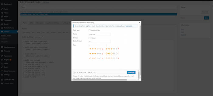 Plugin Danh Gia Contact Form 7 Rating