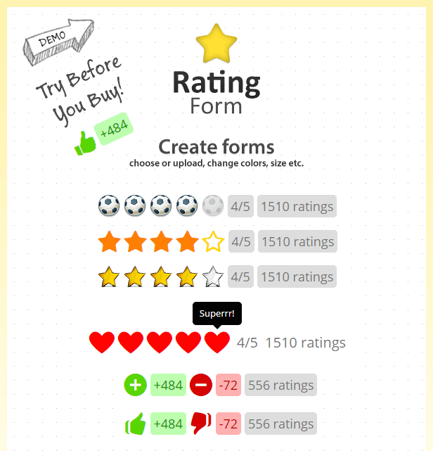 Plugin Danh Gia Rating Form